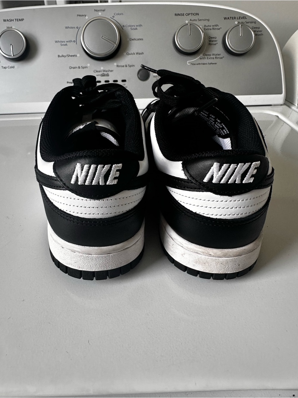 Women’s Nike Dunk Black & White Low-Top Leather Sneakers - - Picture 4 of 8